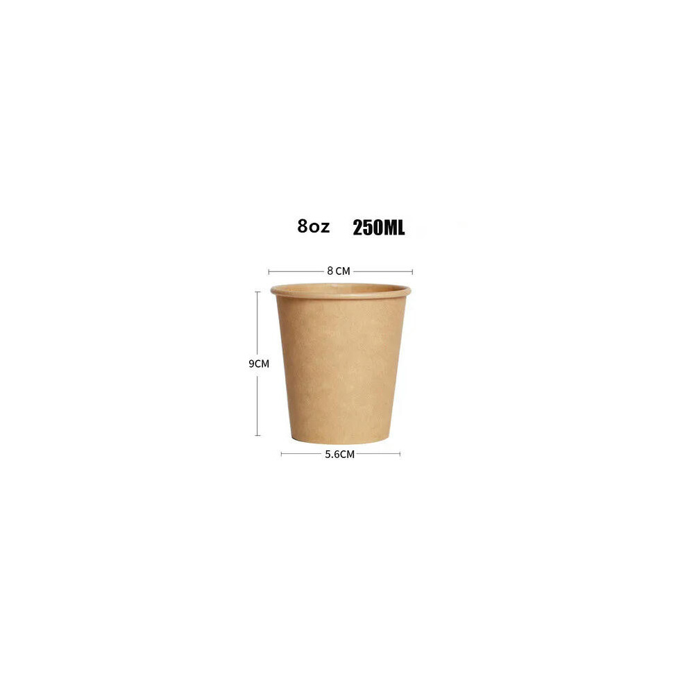 (8oz, 100pcs) 100pcs/pack Disposable Paper Cups 2.5/4/7/8oz Kraft Paper Cups Coffee Milk Cup Paper Cup For Hot Drinking Party Supplies