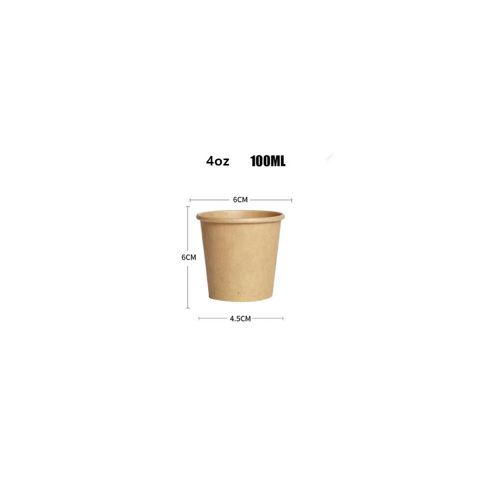 (4oz, 100pcs) 100pcs/pack Disposable Paper Cups 2.5/4/7/8oz Kraft Paper Cups Coffee Milk Cup Paper Cup For Hot Drinking Party Supplies