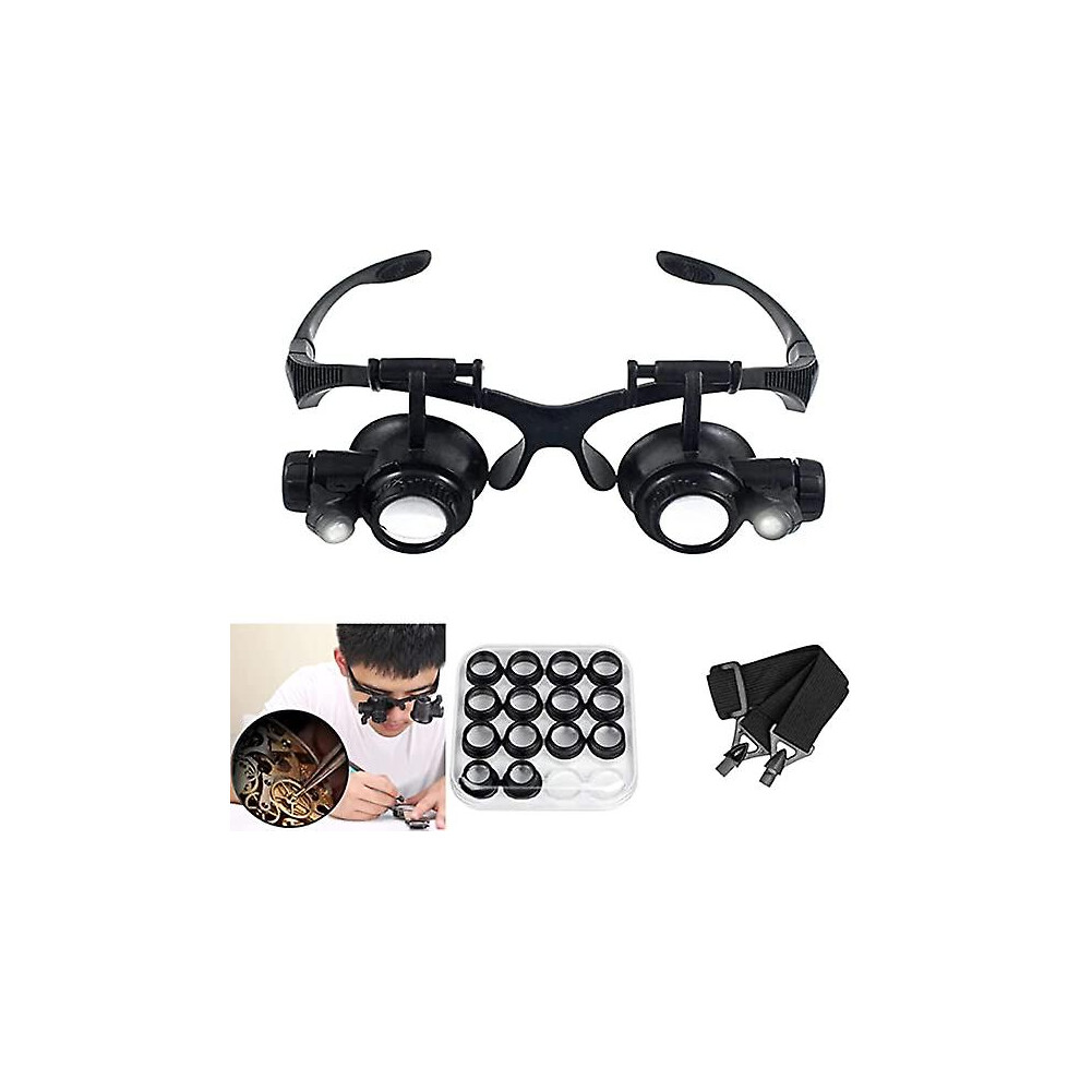 Wabjtam Magnifying Glasses With Led Light, Lxiangn Jeweler Loupe Watch Repair Magnifier With 8 Interchangeable Lens-2.5x 4x 6x 8x 10x 15x 20x 25x For