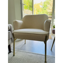 Small Fabric Armchair Modern Metal Legs Contemporary Seat Office Accent Chair