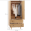 Scandinavian Storage Wardrobe Rustic Double 2 Door Cupboard Clothes Rail Solid Wood Leg 8