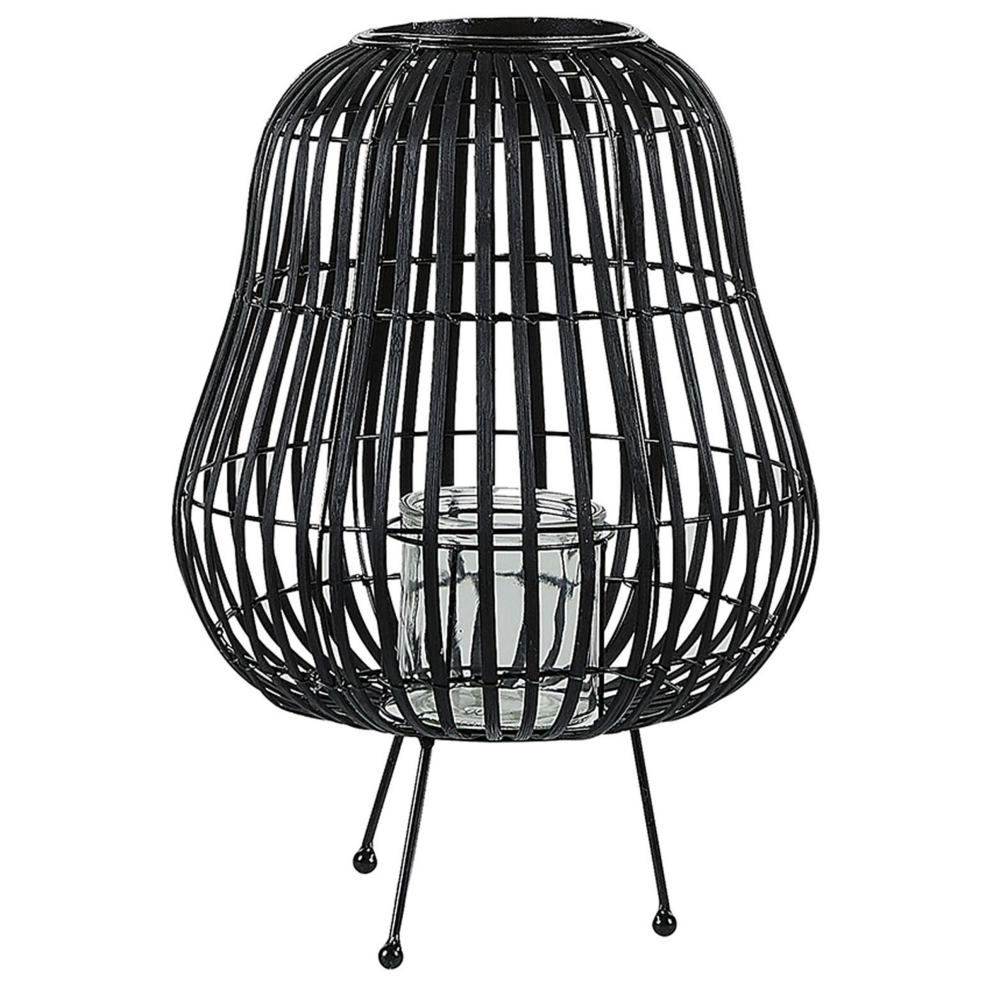 Lantern BERKNER Wood 44 cm Black
