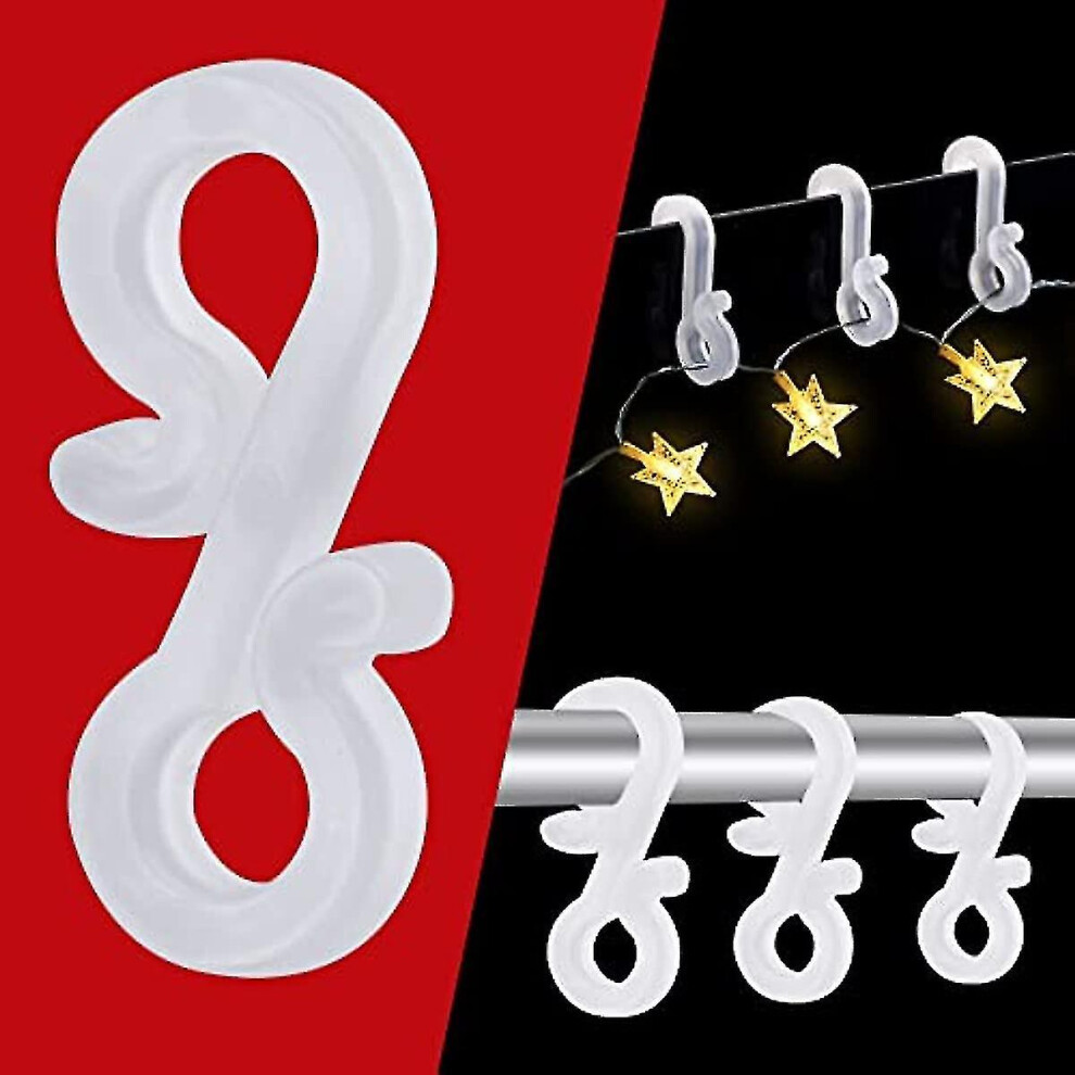 Gutter Hooks, 50 Pcs Gutter Clips For Christmas Lights Weatherproof Plastic Hooks S Clips Hanging Light Hooks Plastic Gutter Light Clips For Xmas Icic
