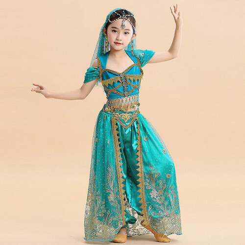 Princess Jasmine Cosplay For Girls Indian Belly Dance Costume Set Arabian Princess Halloween Carnival Costume on OnBuy