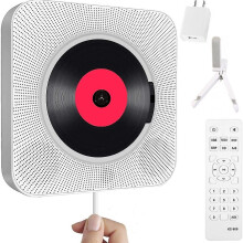 Portable Cd Player With Bluetooth - Wall Mountable Home Audio With Fm Radio And Remote Control
