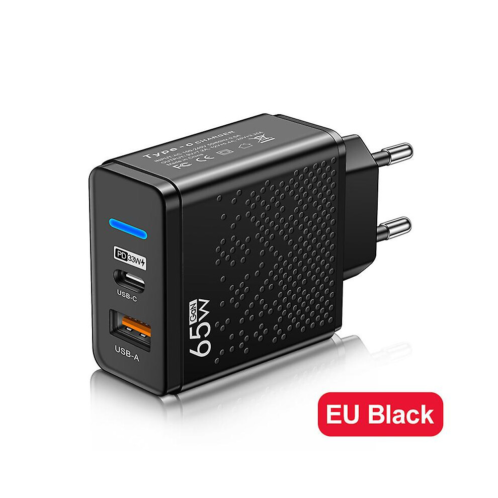 (, Eu Plug) Fast Charge Charger 65W Usb C Charger Black 9171363108618