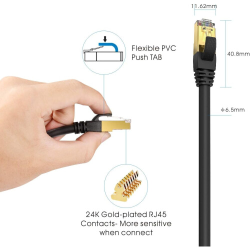 10m/33ft CAT8 Ethernet Cable 1