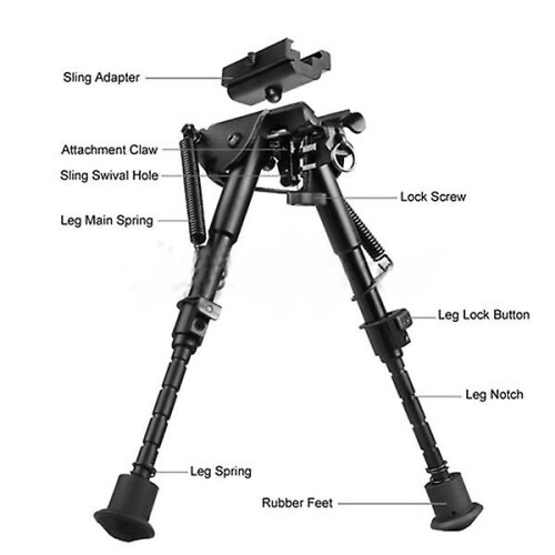 6-9 Inch Harris Bipod High Shockproof Swivel Bipods Mount 2