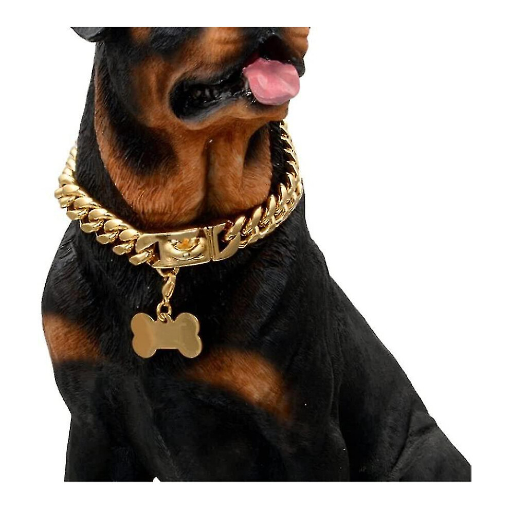Cuban Link Thick Puppy Collars Gold Dog Chain Choke Collar,solid