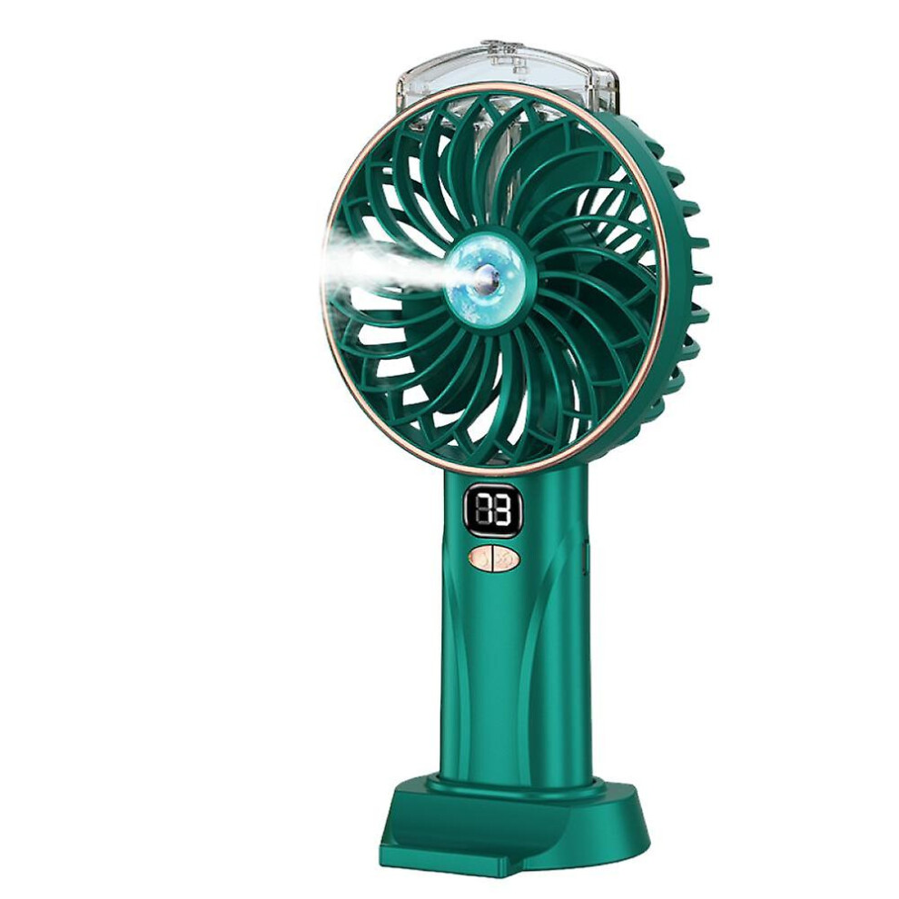 Portable Misting Fan,  Usb Rechargeable Personal Mist Fan, Battery Operated Spray Water Fan, Mini Cooling Fans For Eyelash(green)
