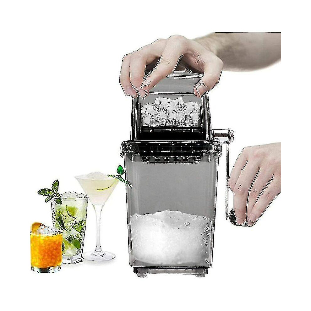 Manual Ice Crusher Rotary Ice Crusher Cocktails Slush Crushed Ice Maker Smoothies Ice Crusher Machine Home 1.25l Chrome Ice Crusher Ice Cubes Drinks C