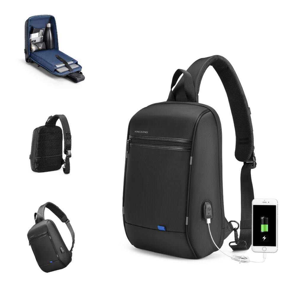13.3" Laptop Sling Backpack Rucksack Bag TSA Lock USB Port