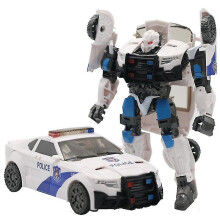 (White Police Car) New Transformat Toys Boy Alloy Edit Anime Act Toy Car