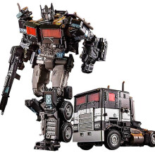 (Black fire truck) New Transformat Toys Boy Alloy Edit Anime Act Toy Car