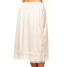 (Ivory, XL) Women's Lace Petticoat Bottom Skirt Long Skirt