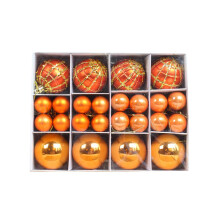 (Orange) ZHOUBA 40Pcs Christmas Ball Color Painted Round Shape Vibrant Decorative PS Xmas Theme Balls Pendant