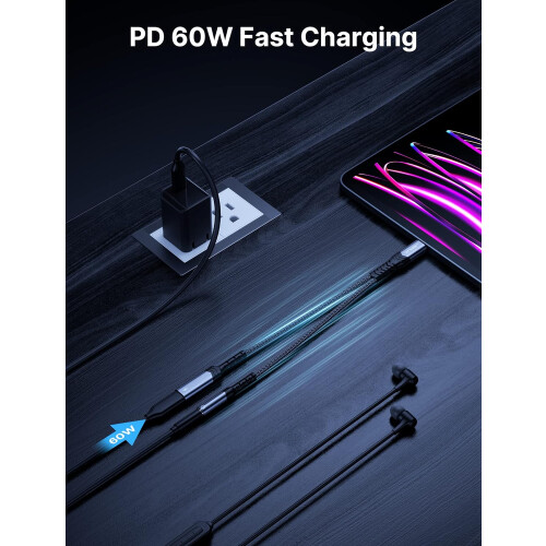 USB-C-auf-3,5-mm-Buchse und Ladegerät-Adapter 1
