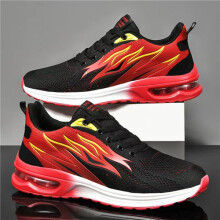 (UK 6.5, Red) Men's Air Cushion Sport Trainer Basketball Shoes