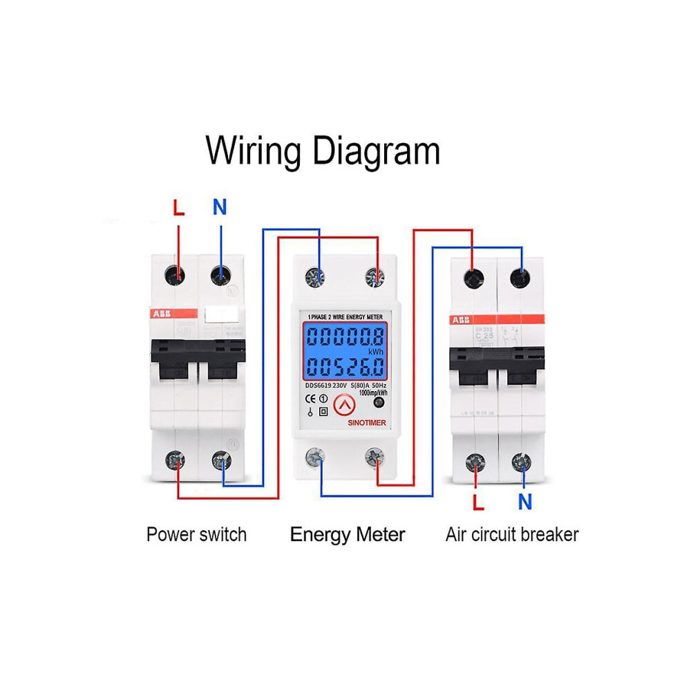 Din Rail Digital Single Phase Reset Zero Energy Meter Kwh Voltage Current Power Consumption Meter 9171363160661