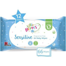 LITTLE HEROES SENSITIVE FRAGRANCE FREE BABY WIPES X 66 WIPES