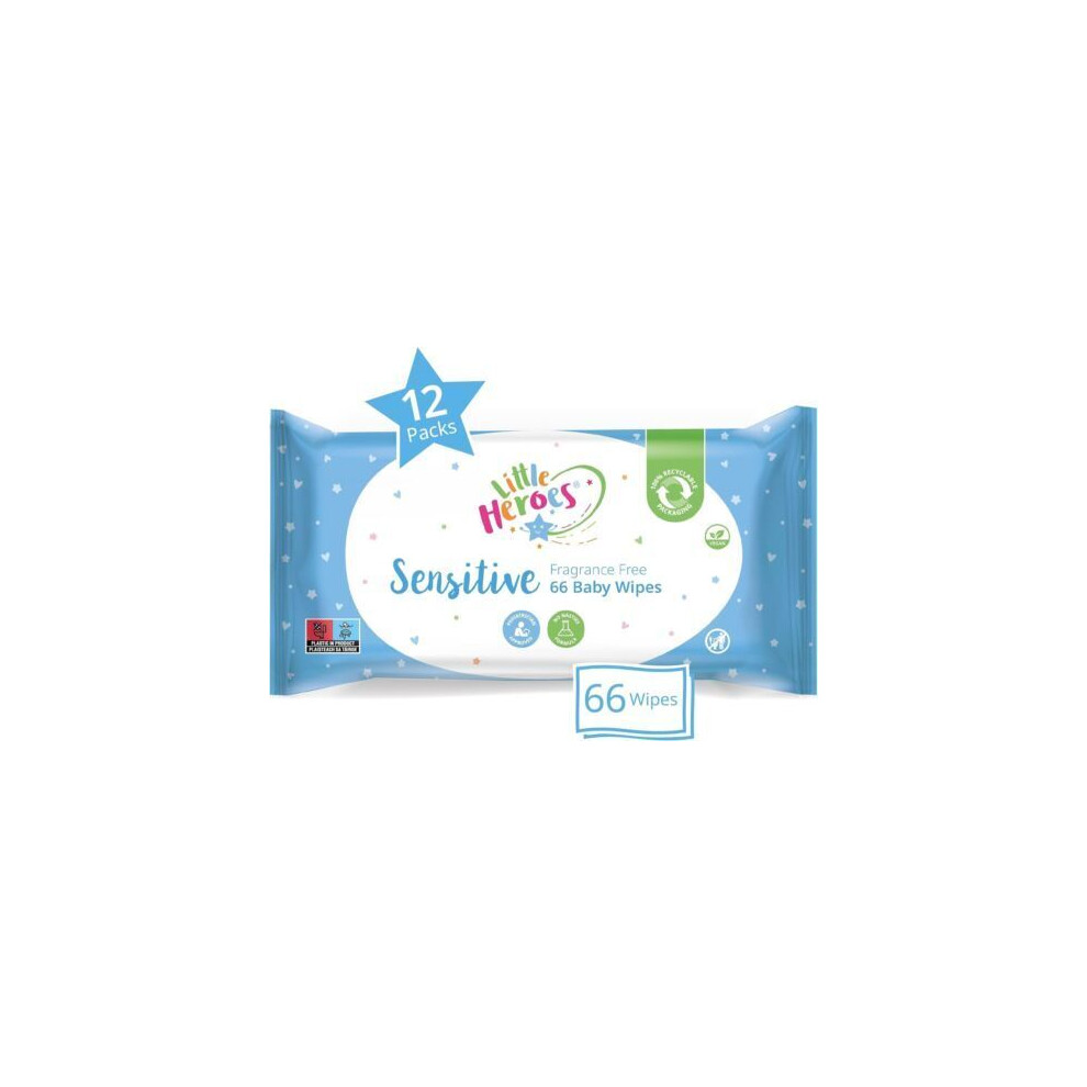 Little Heroes Sensitive Fragrance Free Baby Wipes X 66 Wipes