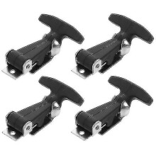 4pcs Hood Latches Professional Car Hood Catches T-handle Locks (black)