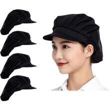 4pcs Chef Hats - Kitchen Cooking Hair Nets Food Service Caps For Adults