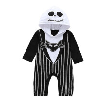 (12-24 Months) 6 Months-3 Years Toddler Baby Jack Skellington Nightmare Before Christmas Jumpsuit Hooded Romper Halloween Fancy Dress Gifts