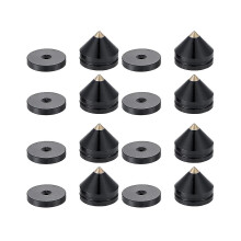 8 Set Speaker Stand Feet Foot Pad Aluminium Alloy Metal Spikes Cone Floor Foot Nail Black