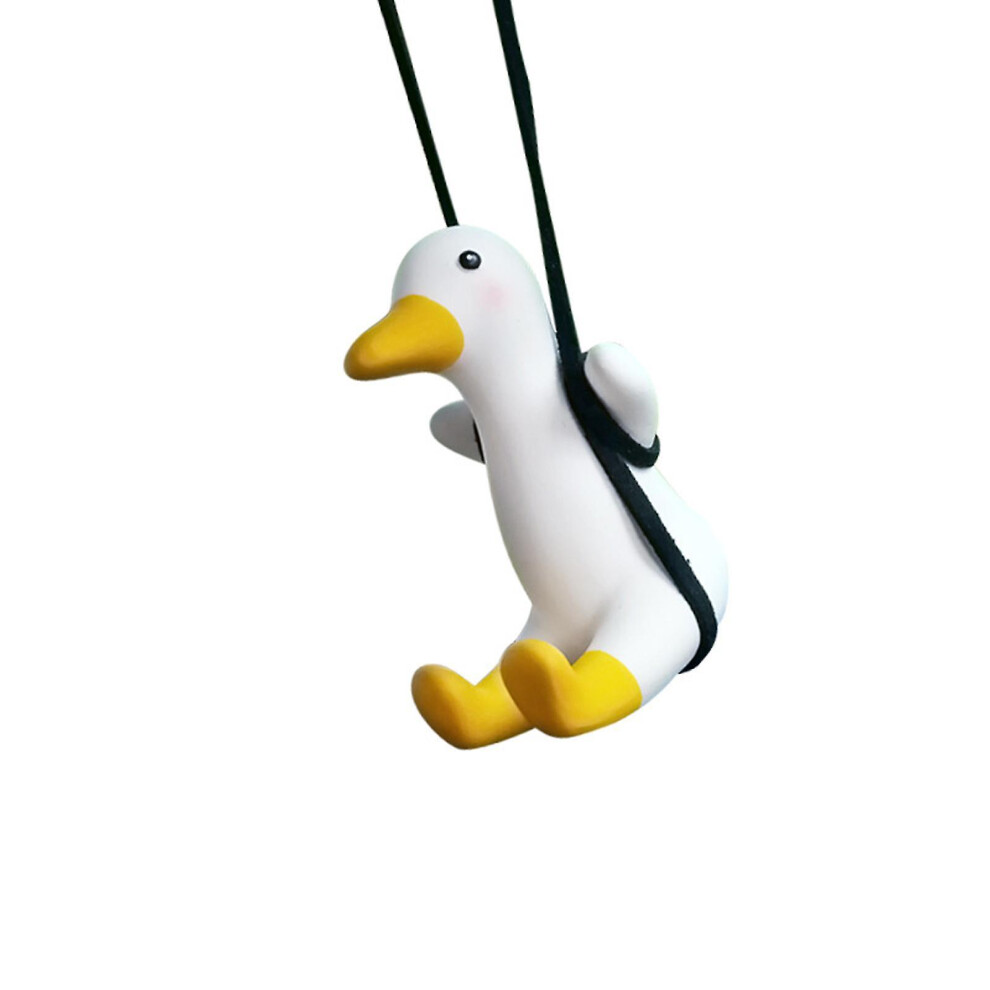 (A) Swinging Duck Car Hanging Ornament Cute Swing Duck On Car Rear View Mirror Pendant 9497821421496