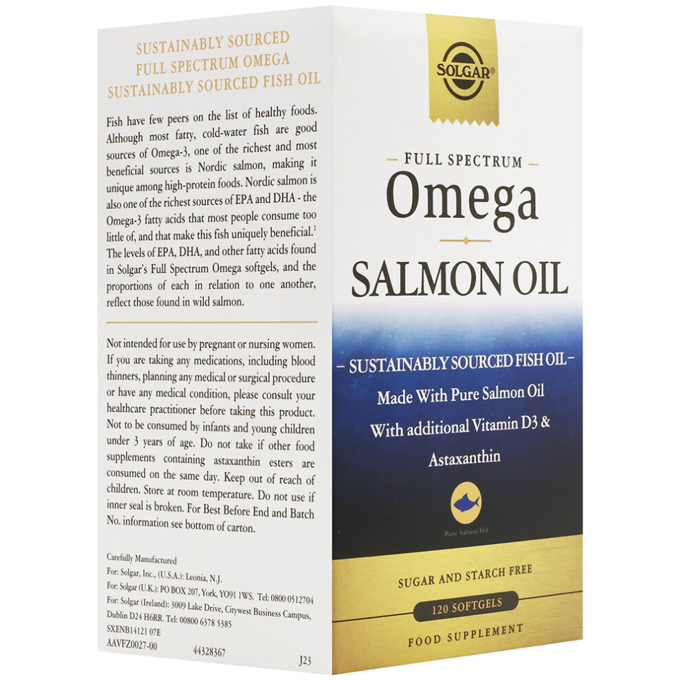 Solgar Salmon Oil Full Spectrum Omega 120 Softgel Capsules