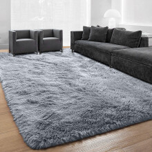 Grey Runner Rugs Living Room Bedroom Shaggy Rug
