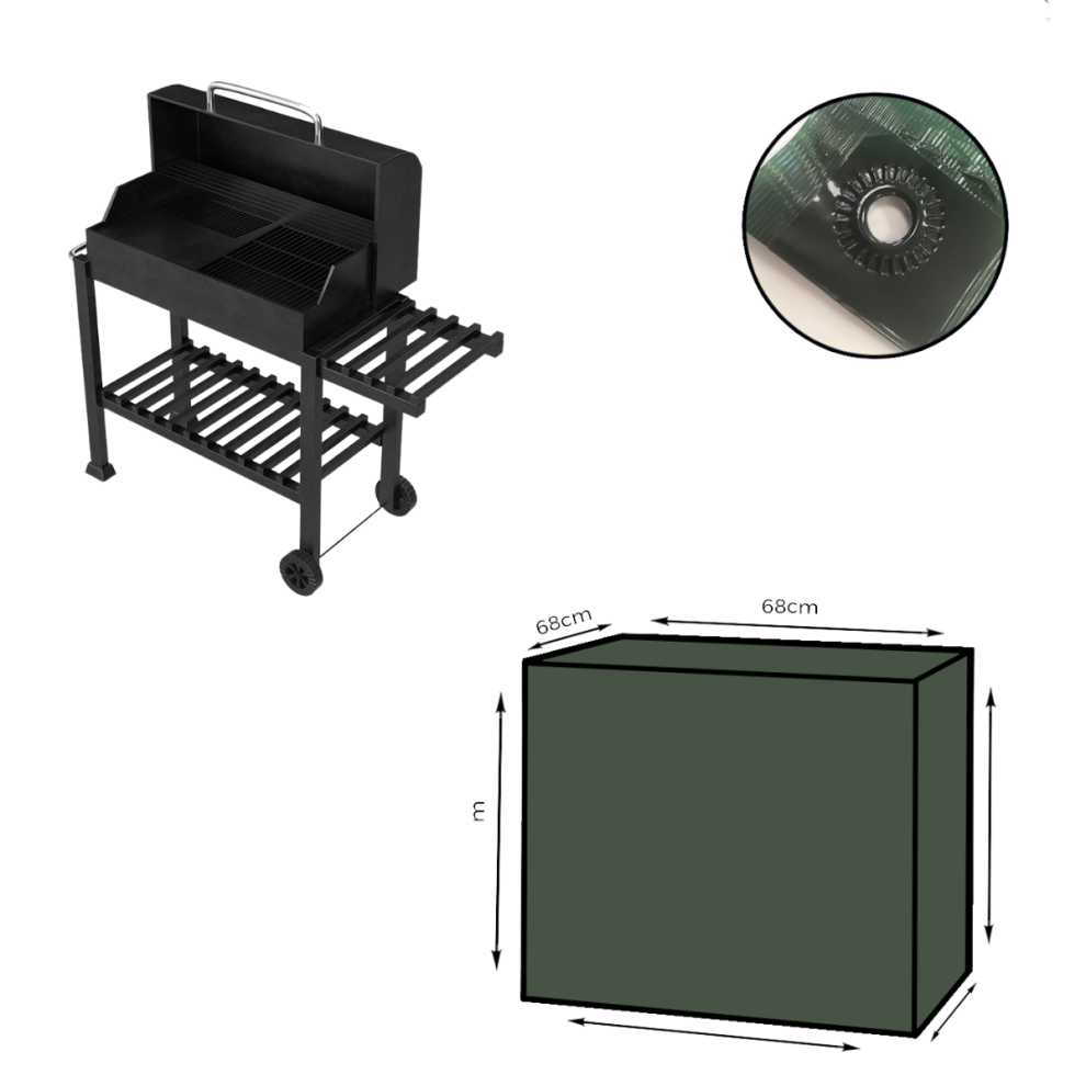 Yuzet XT Square / Trolley BBQ Cover 68cm x 68cm x 74cm (H)100% Waterproof