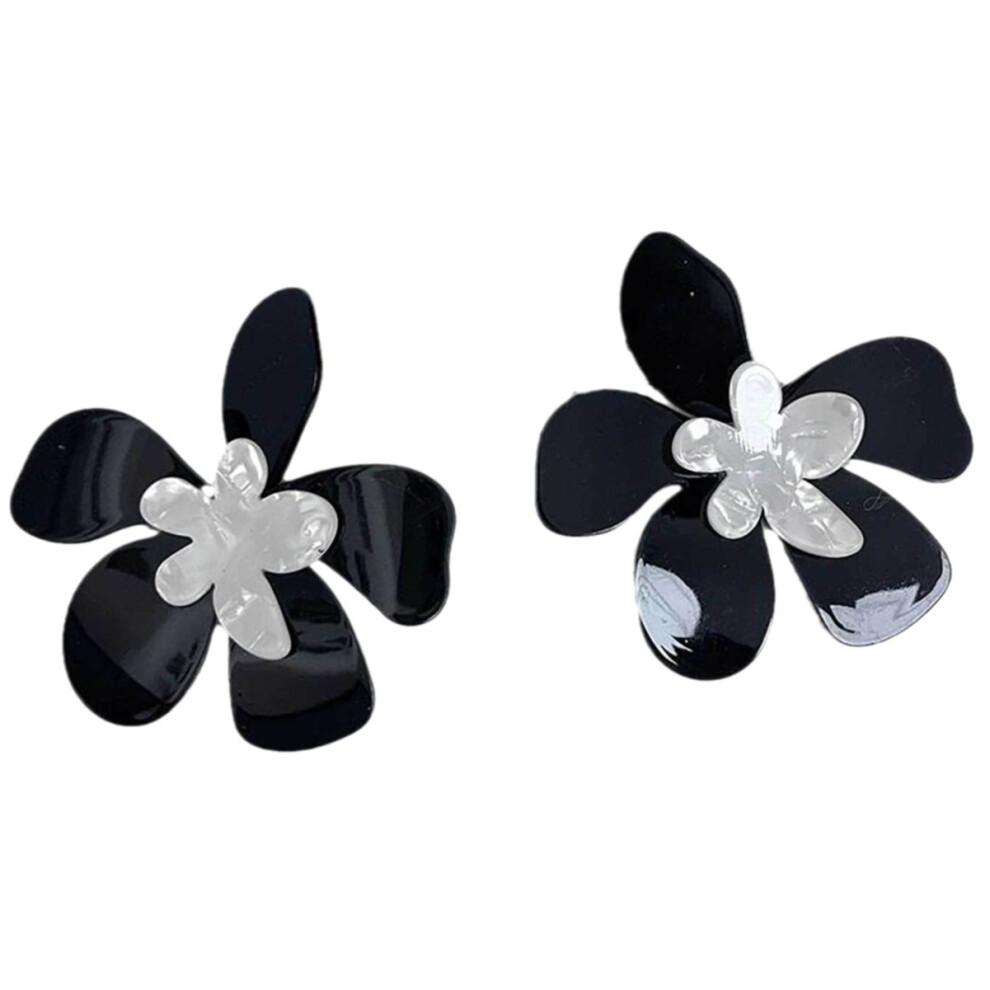 Exaggerated oversized acrylic large flower stud earrings