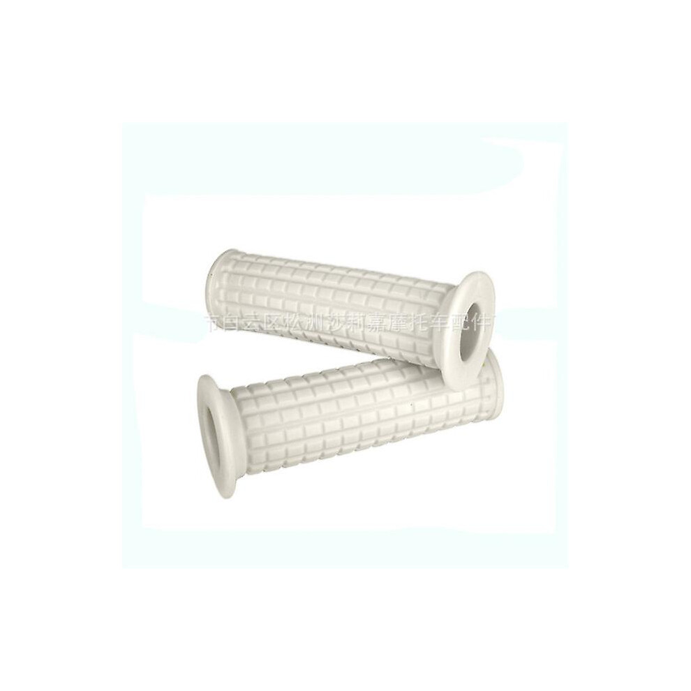 (White) 22Mm 24Mm Motorcycle Vintage Handle Grips Universal Rubber Handlebar Scooter Grips Hand Grip Classic Cafe Racer Bobber Custom White 9171363185466