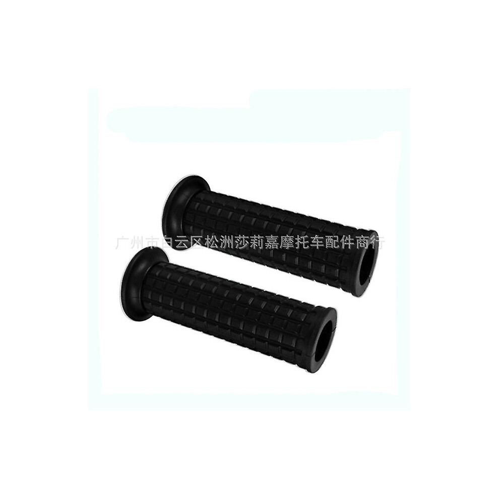 (Black) 22Mm 24Mm Motorcycle Vintage Handle Grips Universal Rubber Handlebar Scooter Grips Hand Grip Classic Cafe Racer Bobber Custom Black 9171363185497