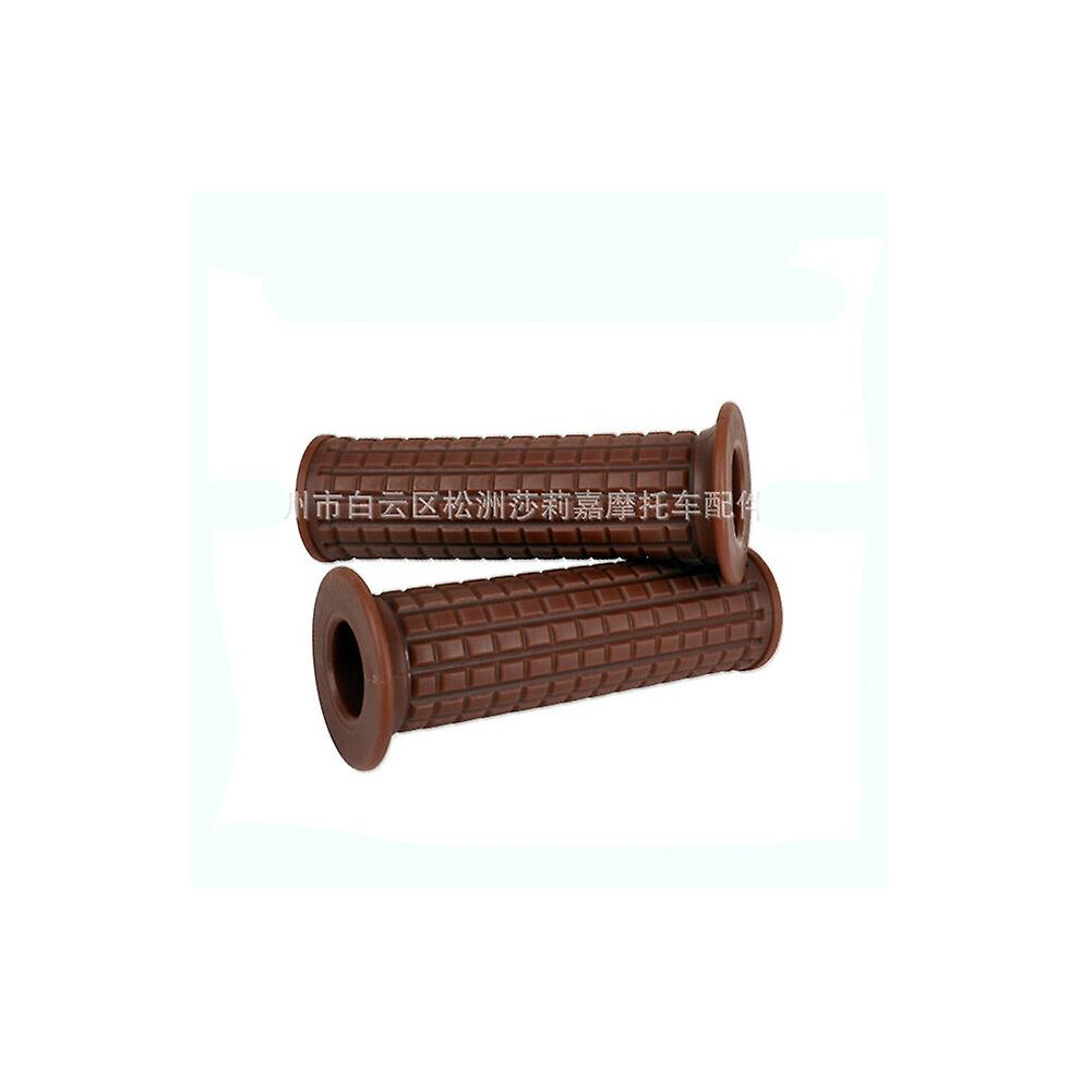 (Auburn) 22Mm 24Mm Motorcycle Vintage Handle Grips Universal Rubber Handlebar Scooter Grips Hand Grip Classic Cafe Racer Bobber Custom 9171363185510