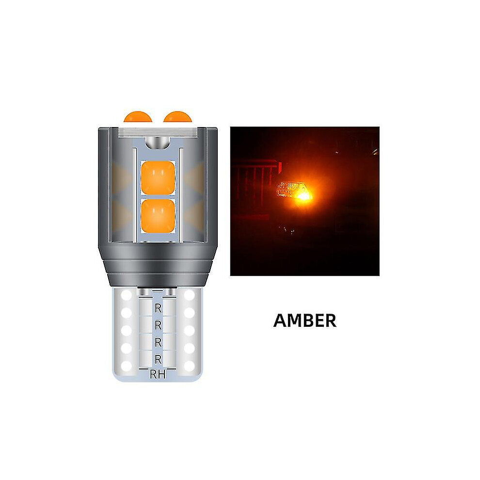 () 2X T10 Led Canbus W5w Led Bulbs Canbus No Error For Car Interior Accessories Lamp Tail Reverse Car Marker Parking Bulbs Amber/Light 9171363186883