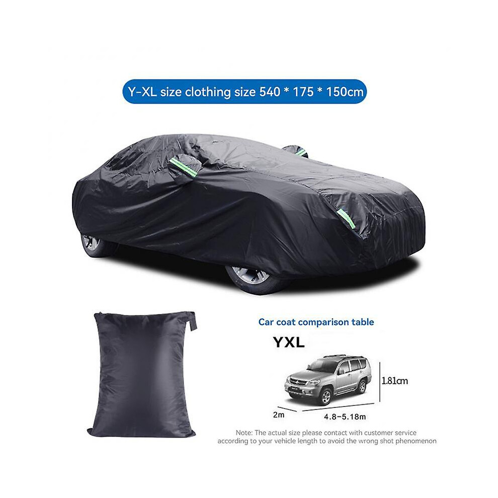 Full Car Covers Universal Outdoor Waterproof Sun Rain Snow Uv Protection Cover Dustproof Black 9033322270753
