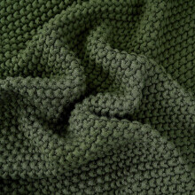 Thick Cable Knit Throw Blanket Lightweight Olive Green Organic Cotton Blanket 130*160cm-116taiy