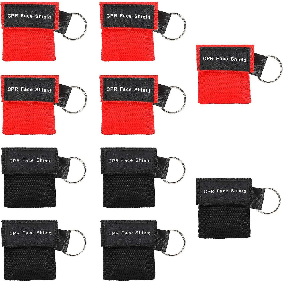 10pcs Cpr Mask Keychain Rescue Emergency Kit With One Way Bottle Breathing Barrier For First Aid Or Aed Training