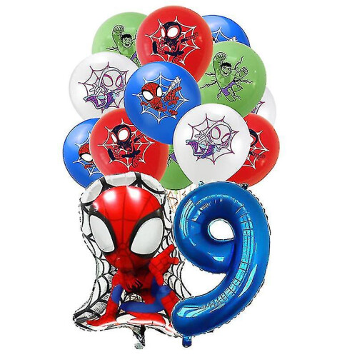 (9) 12pcs/set Spidey And His Amazing Friends Balloon Set Children Birthday Party Supplies Baby Shower Boy Party Decoration Globes