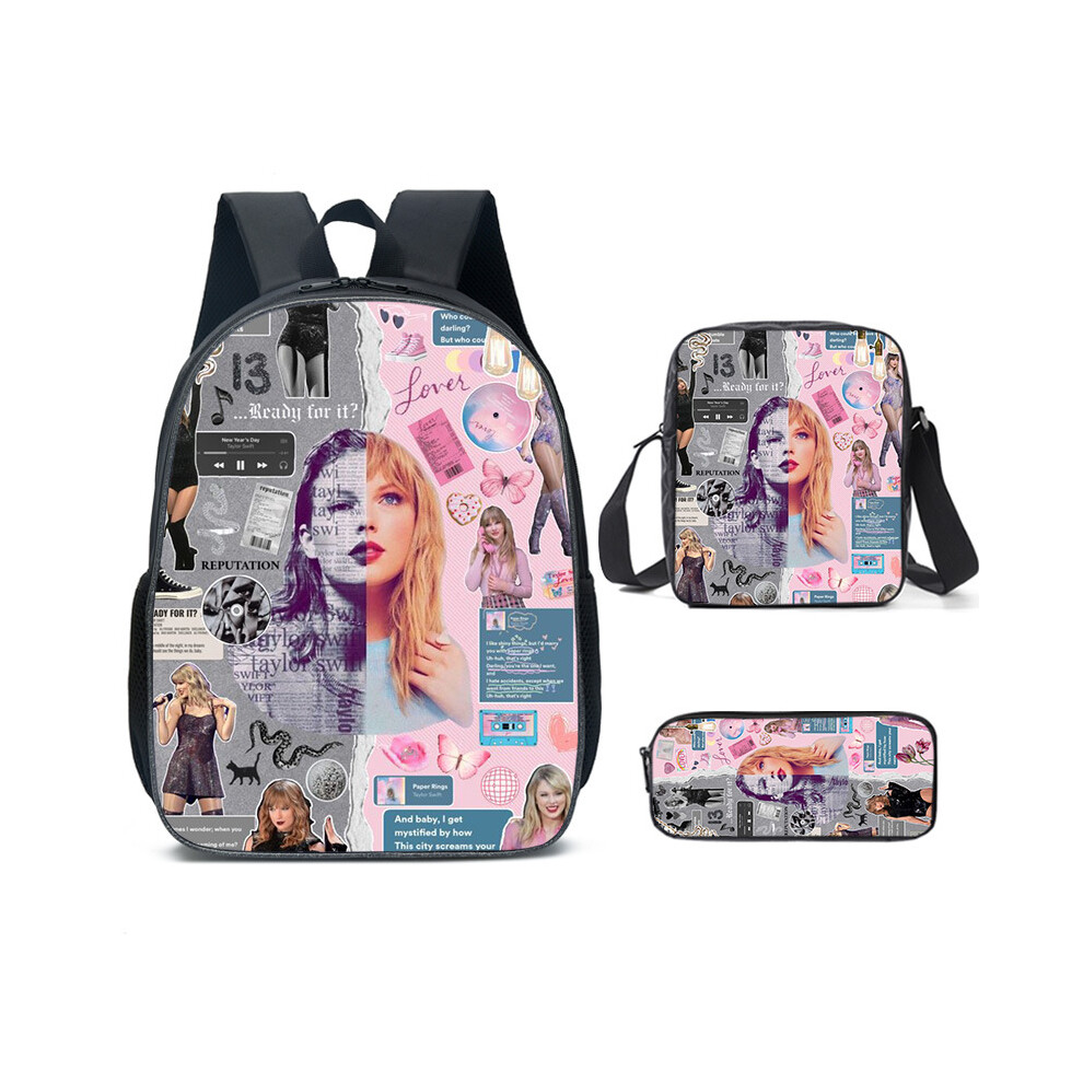 Dinamr (Style G) Taylor Alison Swift Backpack Shoulder Pencil Bag Education Threepiece Set