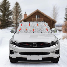 Car Front Windshield Magnetic Snow Cover, Car Windshield Sun Shade,waterproof Snow,ice,frost Defense4 Layers Windshield Winter Cover Fits For Most Car