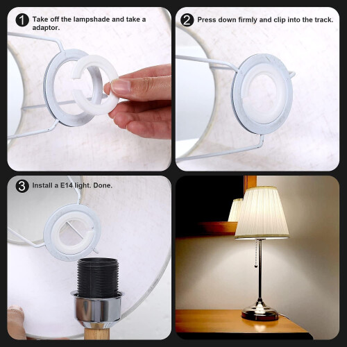 E27 To E14 Lampshade Reducer Ring, 2 Pack Lamp Shade Adapter Rings 1