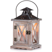 Vintage Distressed Wooden Decorative Lantern