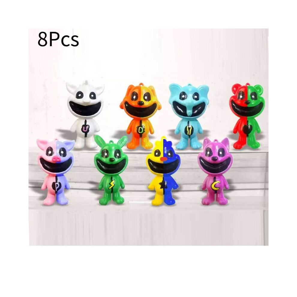 (White(8Pcs)) Poppy Playtime Smiling Critters Handmade Model Game Toy Collection Decoration White