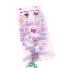 Kids Girls Mermaid Necklace Bracelet Set Mermaid Jewelry Kit Included Necklace Bracelet Ring Earrings Party Supplies