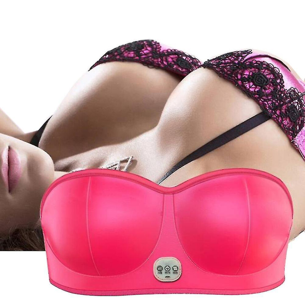 Red (, Rechargeable) Electric Chest Enlarge Massager Breast Enhancer Booster Heating Breast Stimulator