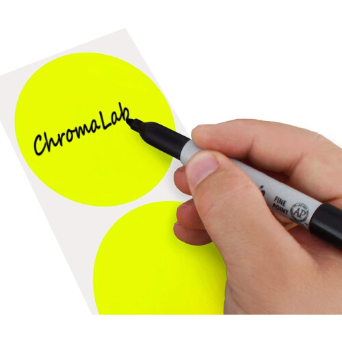 (Fluorescent Yellow) Label 2 Inch Round Removable Color-code Dot Stickers, 500 Per Roll 1